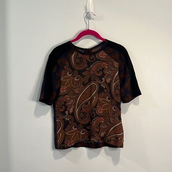 A.L.C. “Racci” silk paisley print shirt top blouse 2 - Picture 3 of 5